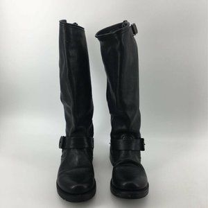 Frye Womens Veronica Slouch Motorcycle Boots Black